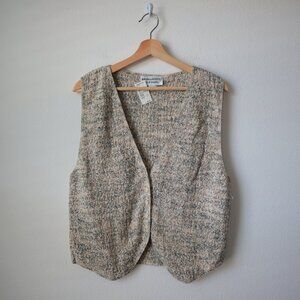 Vintage-Inspired Neutral Knit Vest Sweater
